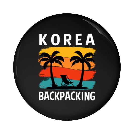 Korea Retro Adventure Wilderness Backpacking Pin Buttons