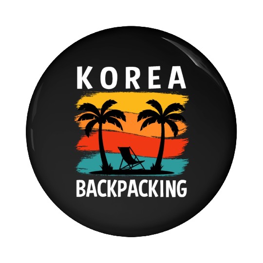 Korea Retro Adventure Wilderness Backpacking Pin Buttons