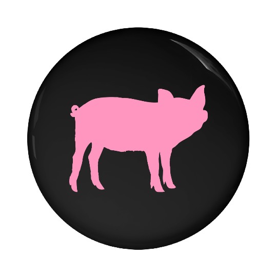 Pig Silhouette I Love pigs pink piggy piglet Pin Buttons