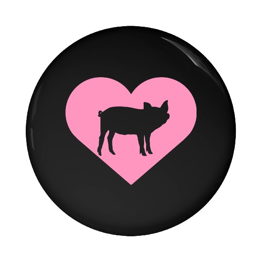 I Love Pigs pig heart piggy piglet silhouette Pin Buttons