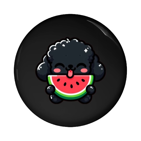 Summery Poodle with Watermelon Pin Buttons