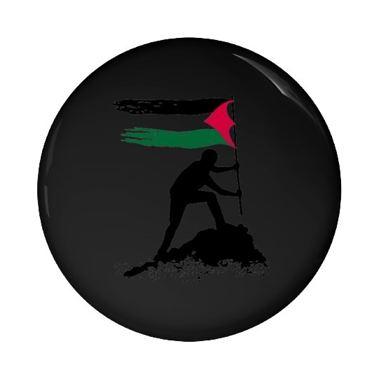 free palestine standing flag silhouette Pin Buttons