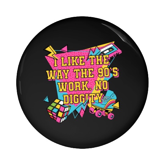 Like the 90s Work Retro 1990 Vintage Music Songs P Pin Buttons