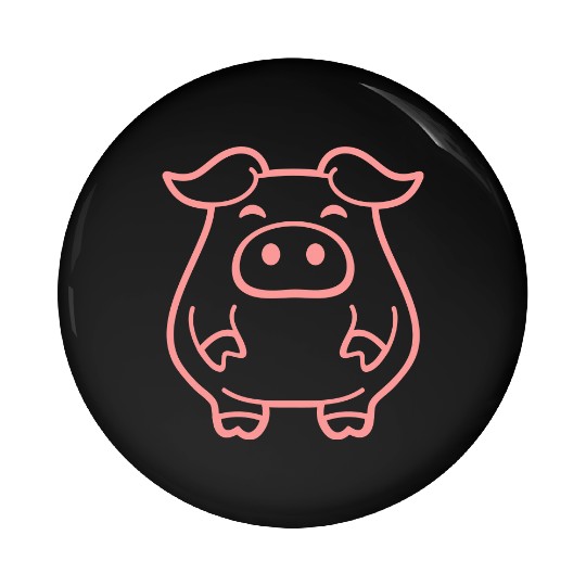 Little cute piggy pig piglet fat chubby animal Pin Buttons