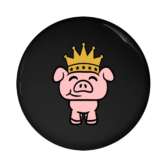 Pig King Queen Crown Prince Princess Piggy Piglet Pin Buttons