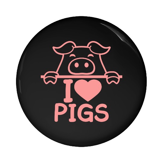 I Love Pigs pig heart piggy piglet comic funny Pin Buttons