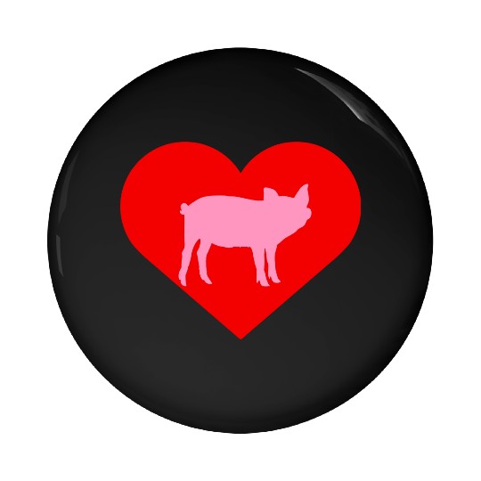 I Love Pigs pig heart piggy piglet silhouette Pin Buttons