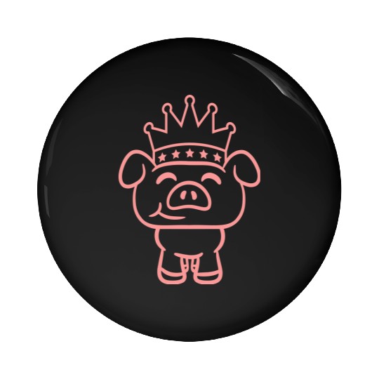 Pig King Queen Crown Prince Princess Piggy Piglet Pin Buttons