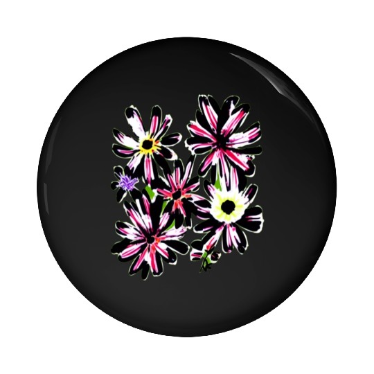 Stylish Wildflower t'Pin Buttons