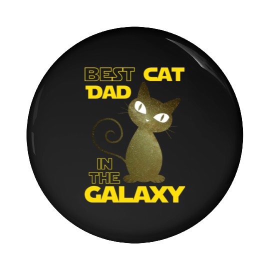 Galaxy Cat Best Cat Dad Pin Buttons