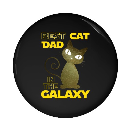 Galaxy Cat Best Cat Dad Pin Buttons