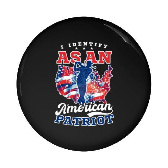 4th Of July Golf Identify As American Patriot Pin Buttons