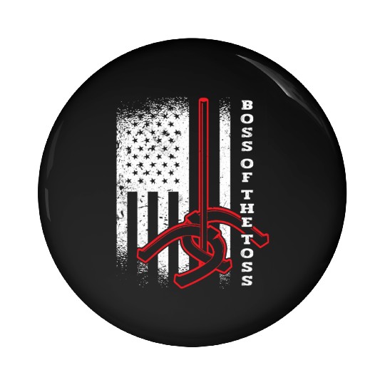 Boss Of The Toss USA Horseshoe Pitching Pin Buttons