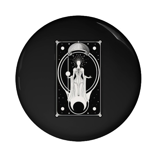 Crescent Moon Tarot Card Astrology Occult Pin Buttons