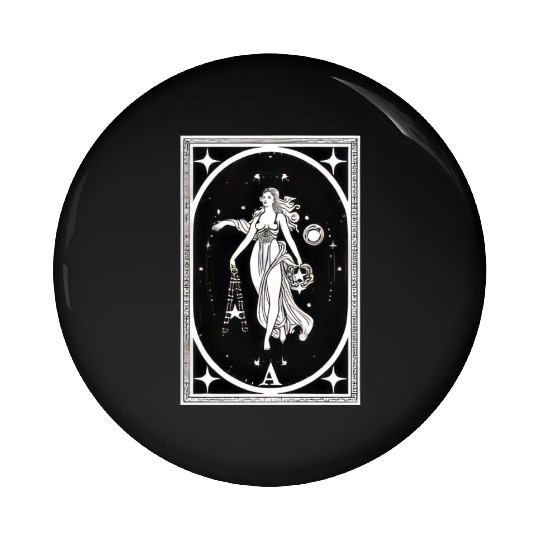 Themis Tarot Card Astrology Occult Mystical Pin Buttons