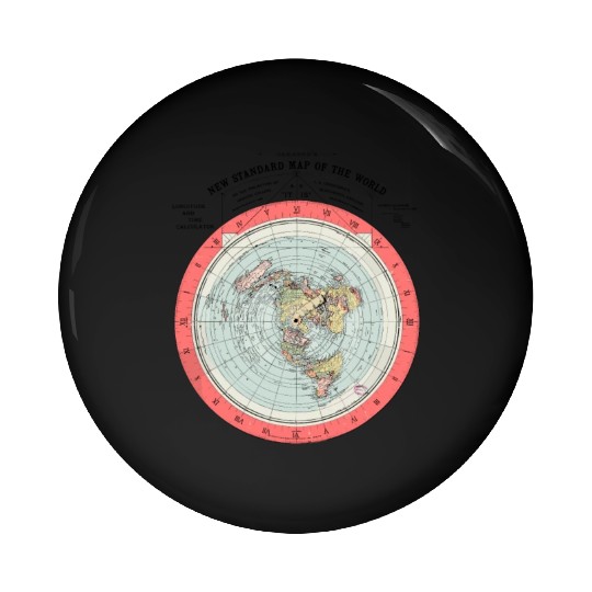 Flat Earth Theory World Map - Funny Conspiracy The Pin Buttons