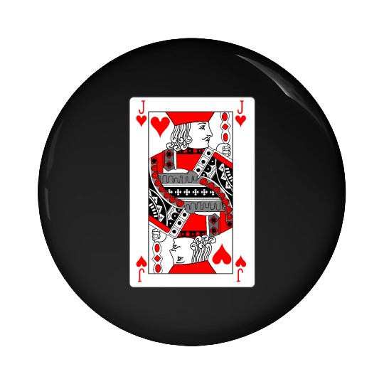Jack Playing card hearts Pin Buttons