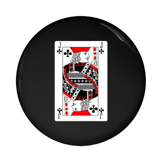 Jack Playing card clover Pin Buttons