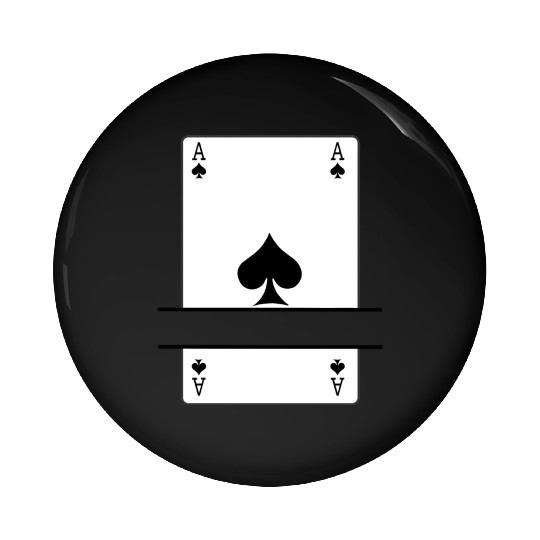 Playing card ace of spades with banner space Pin Buttons