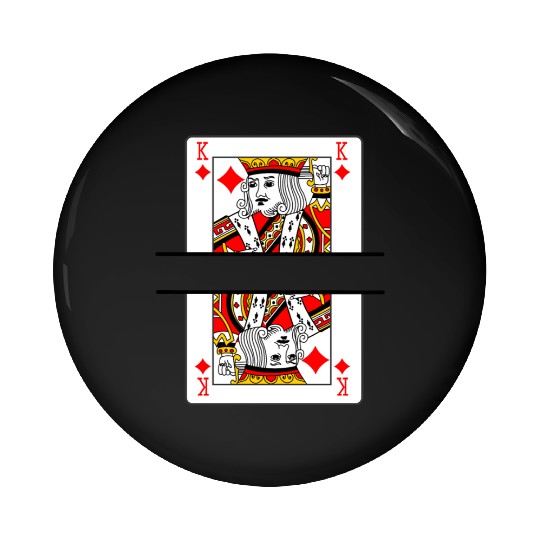 Playing card king of diamonds with banner space Pin Buttons
