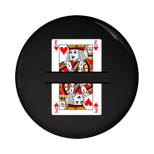 Playing card hearts king with banner space Pin Buttons
