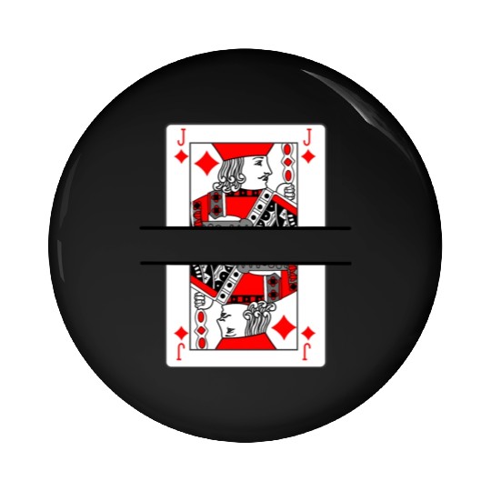 Playing card jack of diamonds with banner space Pin Buttons