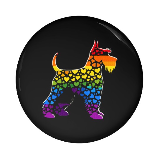 Miniature Schnauzer Rainbow LGBT Gay Pride Lesbian Pin Buttons