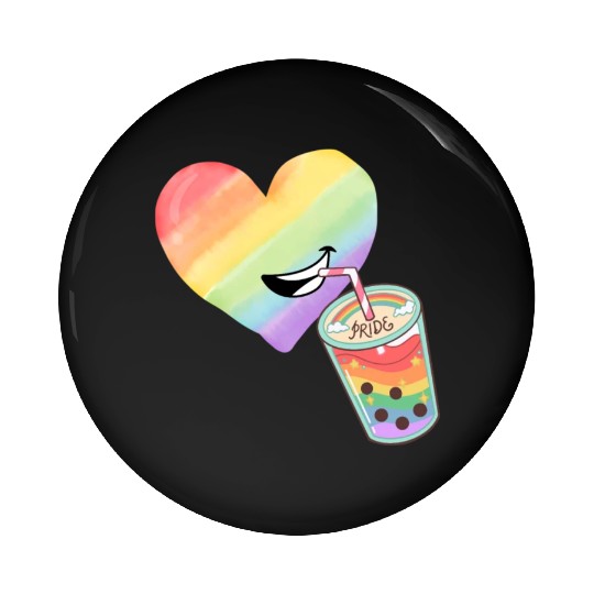 Rainbow heart Pin Buttons