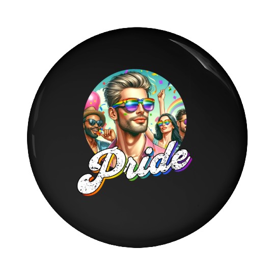 Pride Gay CSD Love LGBTQ+ Colors of Rainbow fun Pin Buttons