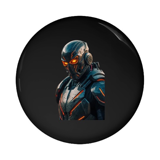 Angry robot Pin Buttons