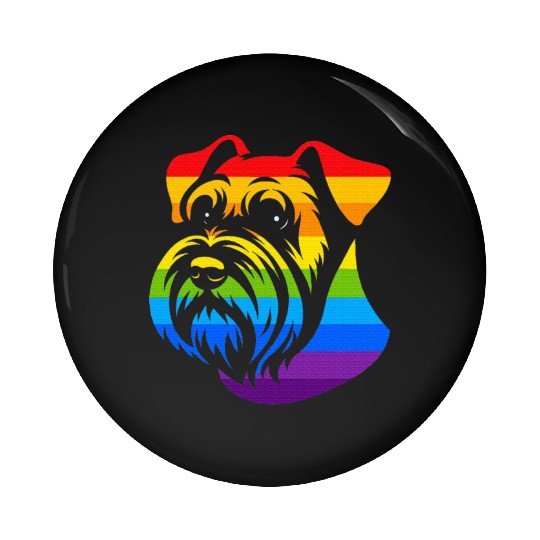 Miniature Schnauzer Rainbow LGBT Gay Pride Lesbian Pin Buttons