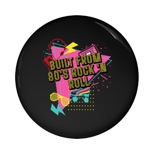 Built From Rock N Roll 1980 Musician Music Lover M Pin Buttons