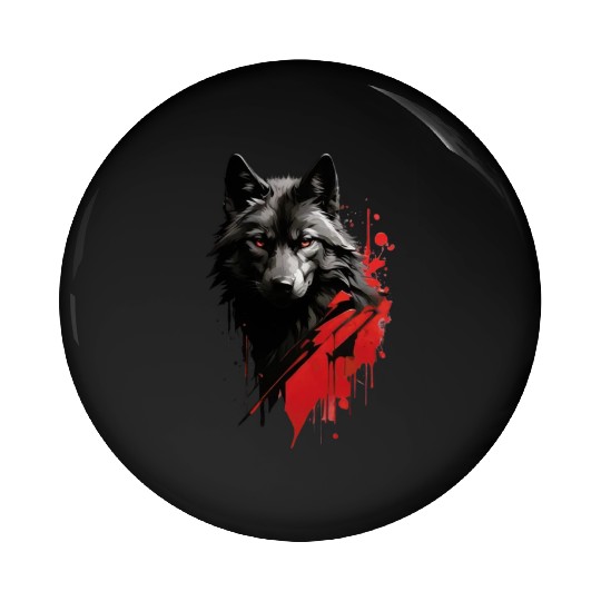 Geometric Wolf Pattern Pin Buttons