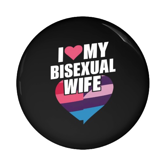 I Love My Bisexual Wife Bi Pride Bisexual Flag Pin Buttons