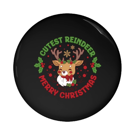 Cutest Reindeer Pin Buttons