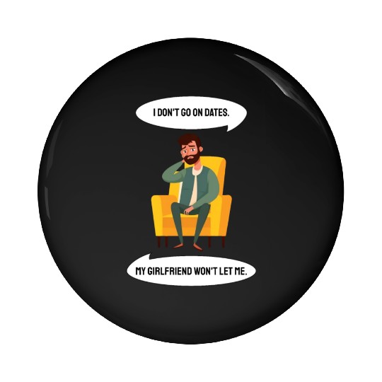 Sad man sitting in an armchair Pin Buttons