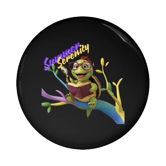 Cute Little Green Sea Turtle for Summer Aesthetic Pin Buttons