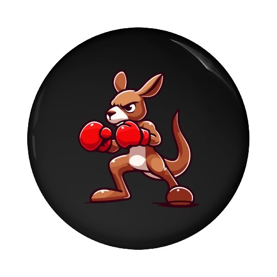 Ring Champ Kangaroo: Boxing Bound Pin Buttons