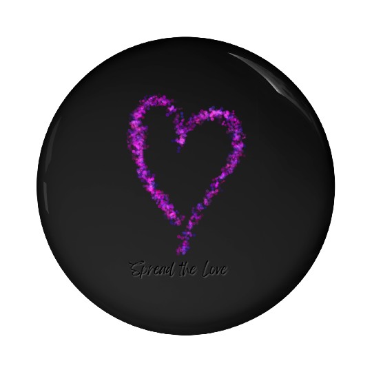 Spread the Love Glitter Heart Pin Buttons