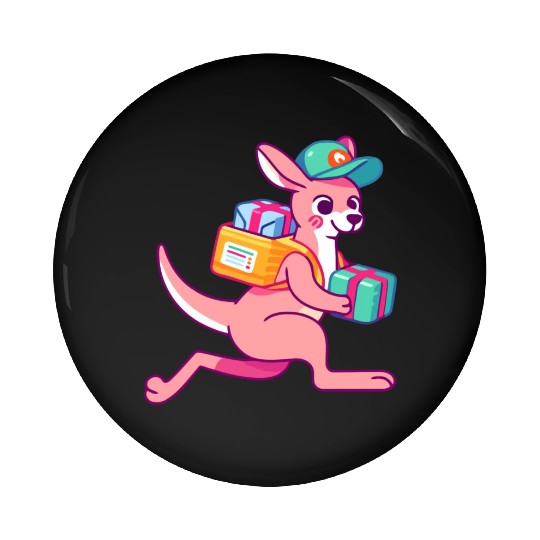 Speedy Delivery: Kangaroo Courier Pin Buttons
