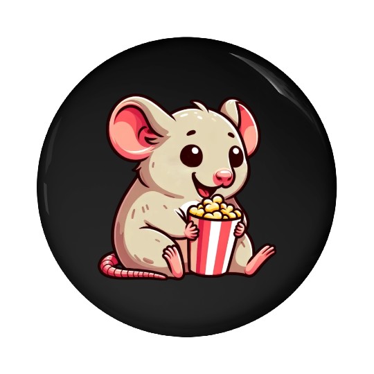 Mouse Rat Cinema Night Popcorn Movie Pin Buttons