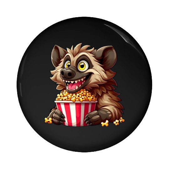 Hyena Predator Popcorn Cinema Night Pin Buttons