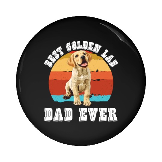 Golden Labrador BEST GOLDEN LAB DAD EVER Men Pin Buttons