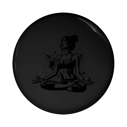 Yoga Teacher Doing Relaxation Exercises For The Pin Buttons