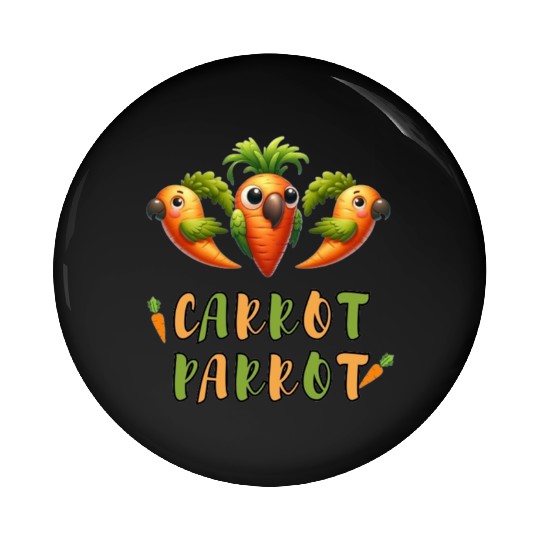funny carrot parrot Pin Buttons