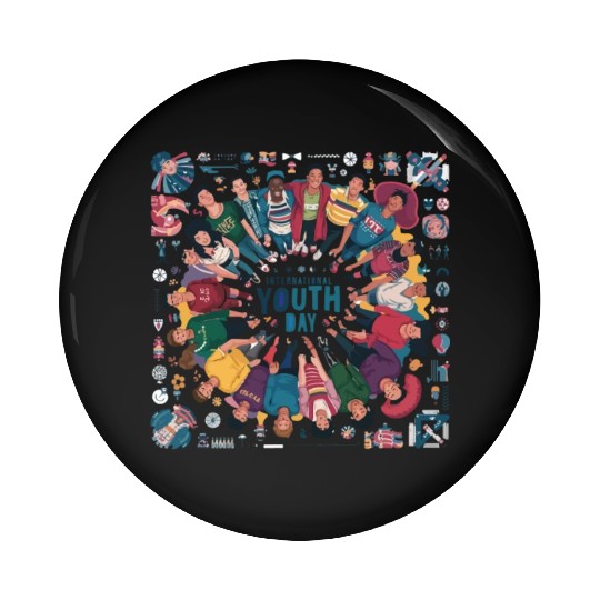 Happy International Youth day Pin Buttons