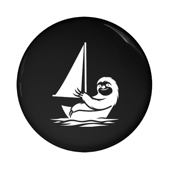 Minimalist sailing dinghy sloth summer Pin Buttons