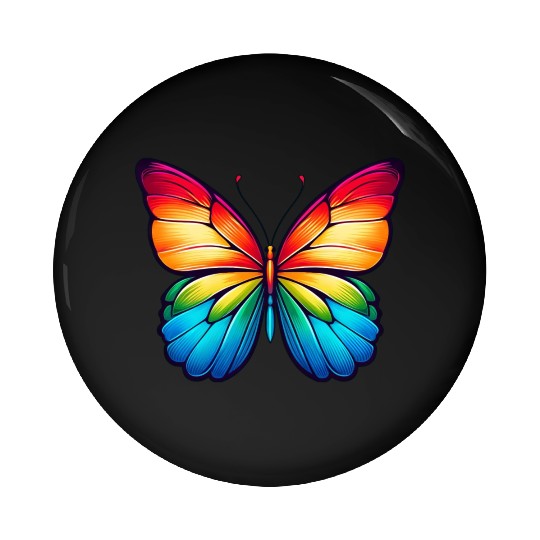 Butterfly rainbow colors nature Pin Buttons