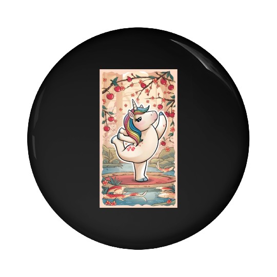 Enchanted Unicorn In Blossom Wonderland Pin Buttons