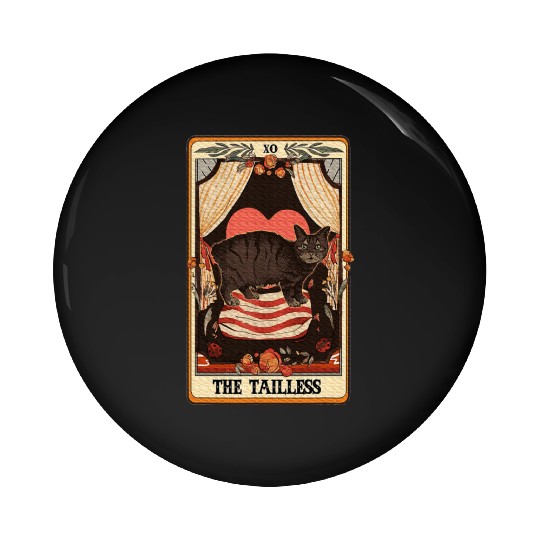The Tailless Tarot Card Manx Cat Lover Manx Cat Pin Buttons